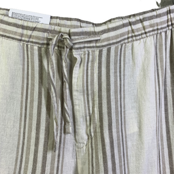 H&M‎ Beige Striped Regular Fit Linen Blend Trouser Pants - NWT - Picture 3 of 14